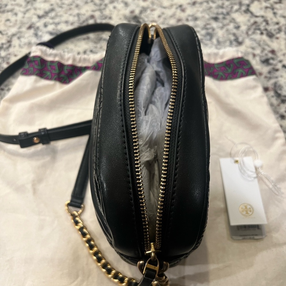Tory Burch Fleming Soft Camera Bag - Black - Picture 9 of 11